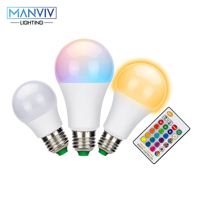 

Smart LED RGB Bulb E27 15W 10W 5W 220V RGB RGBW RGBWW Dimmable Memory Mode IR Remote Colorful Magic Holiday Bar Club Night Lamp