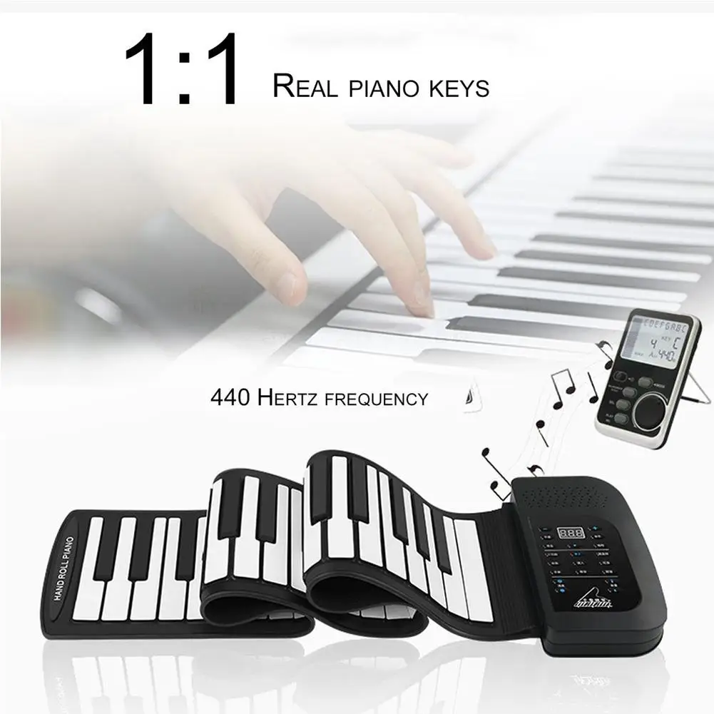 

Portable 61 Key Electronic Roll Up Piano Flexible Silicon Practice Exercise Training Tool Professional Musical Instrument