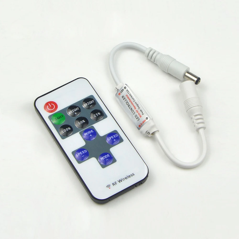 

LED Strip Accessories RF Wireless Remote Controller Dimmer DC5V-24V Fit For Single Color LED Ribbon Tape LED Strip 5050 2835