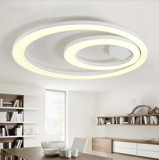 White Acrylic LED Ceiling Light Fixture Flush Mount Lamp ...
