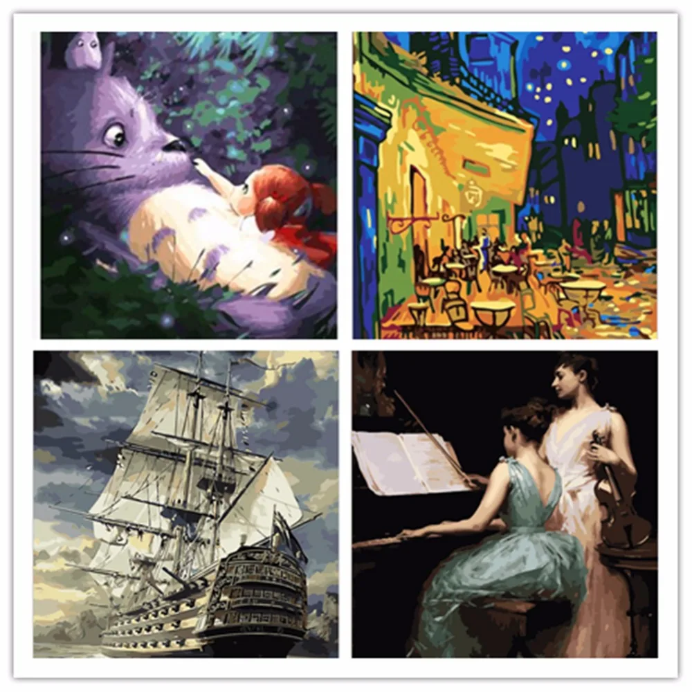 

Yunxi art, My Neighbor Totoro DIY Painting By Numbers Drawing Painting By Numbers Kits Paint On Canvas For Home RS279