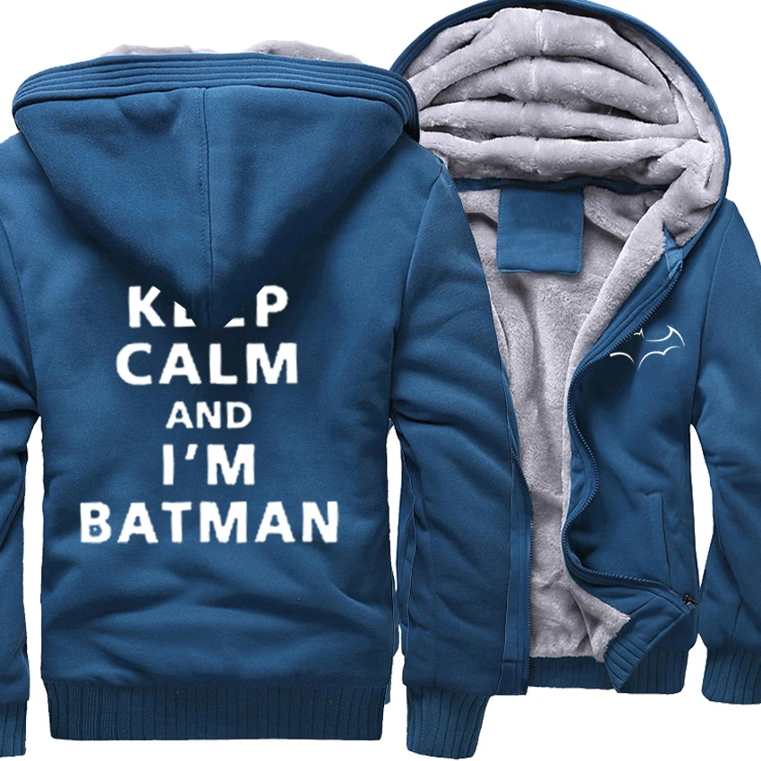 Модные толстовки для мужчин с буквенным принтом Keep Calm And I'm Batman повседневные 2019