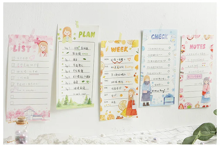 30 простыни Детские Kawaii Sweety девушка memo pad портативный блокнот планировщик DIY заметки милые канцелярский школьный офисный питания Papelaria