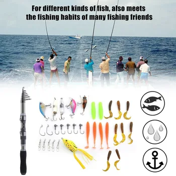 

2018 New Telescopic Fishing Rod Durable Fish Tackle Full Kit Portable Fishing Pole With NS3000 Fishing Reel Fish Line Hook Bag