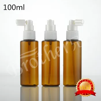 

50pcs 100ml Plastic Brown Atomizer Spray Mini Bottles New Container Atomizer Makeup Skin Care Long nozzle spray bottle