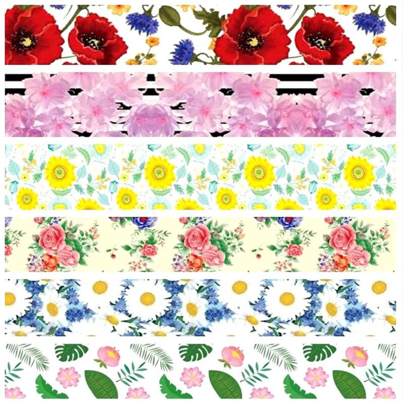 

25 38 50 75mm new cartoon ribbon flowers 50 yards hair bow wedding decoration valentine's day handmade DIY grosgrain