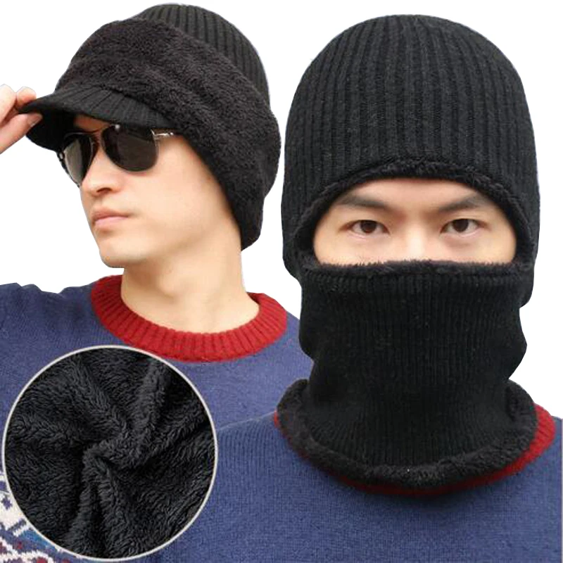 1Pcs Winter Hats Face Mask 3 in 1 Cold Weather Beanie with Flexible