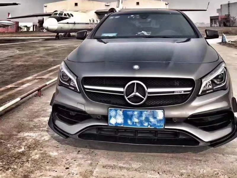 Для Mercedes Benz CLA Class CLA45 AMG спортивная версия- черный глянец передний бампер спойлер разветвители Canards вентиляционные отверстия 8 шт