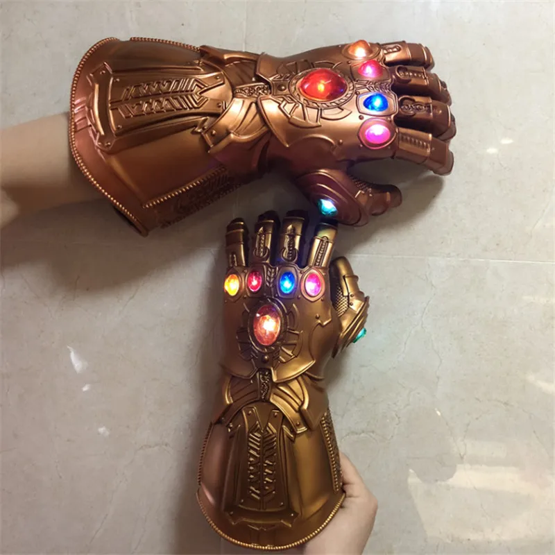 1: 1 перчатки для костюмированной вечеринки, светодиодный светильник Thanos Gauntlet, перчатки для Хэллоуина, подарок для детей