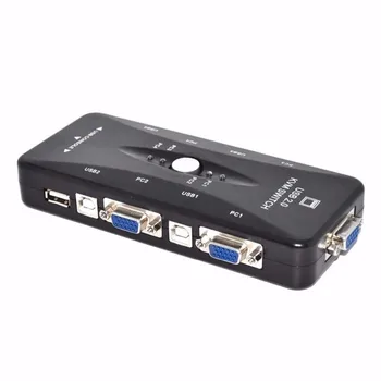 

4 Port hub USB 2.0 KVM VGA/SVGA Switch Box Adapter Connects Printer Intelli keyboard Mouse 4 Computers Use 1 monitor New arrival