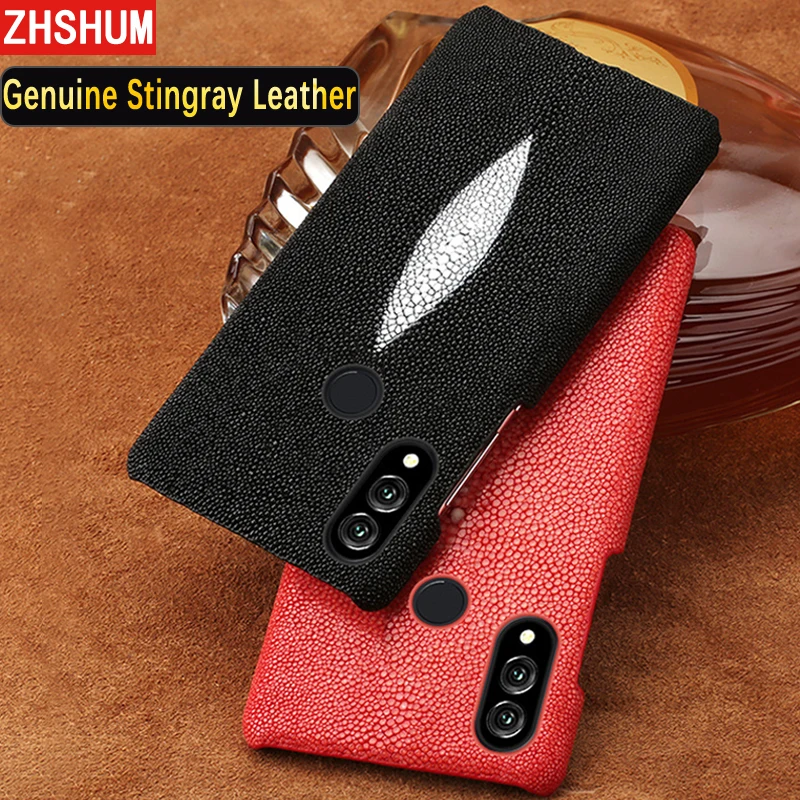 

Genuine Stingray Leather Case For Huawei P20 Lite Note 10 Luxury Skin Handmade Customize Case Full Back Cover for Honor Note10