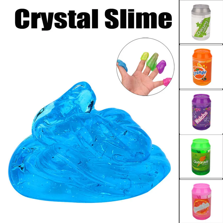 

Cans Flash powder Clear Slime Scented Stress Relief Toy Sludge Toys For Kids Dogs Toys 6.5*6.5*3.5cm Dropshipping 1221