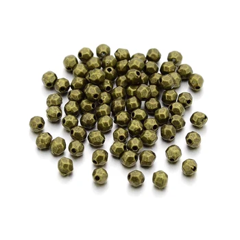 

Tibetan Silver Bead Spacers, Lead Free & Cadmium Free & Nickel Free, Faceted, Oval, Antique Bronze/Golden, about 4mm long