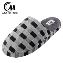 Домашние тапочки; зимняя замшевая Мужская обувь; коллекция года; теплые хлопковые повседневные кроссовки для мужчин; домашние плюшевые тапочки в клетку; pantufas Terlik