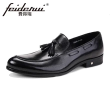 Большие размеры; модные мужские лоферы ручной работы; удобная мужская обувь без застежки с круглым носком на плоской подошве; обувь из натуральной кожи, увеличивающая рост; ASD85