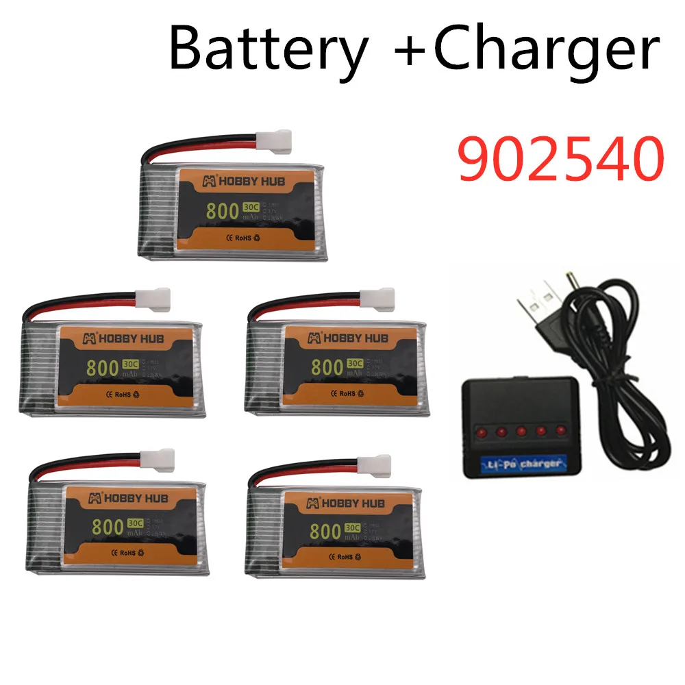 

3.7V 800mah 30C Lipo Battery With Charger For SYMA X5SC X5 X5C CX-30 K60 TK-M68 HQ-905 RC Quadcopter Lipo Battery 902540