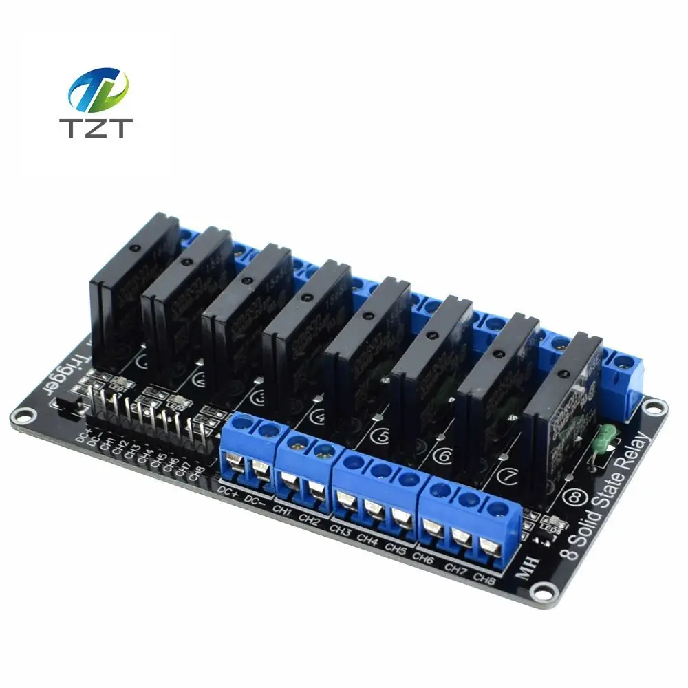 1 шт. 8 канальный 5 В DC релейный модуль твердотельный высокий уровень SSR AVR DSP для Arduino