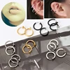 4Pcs Clip on Fake Earrings Hoop Non-pierced Nose Rings Lip Ear Clip Body Jewelry ► Photo 2/6