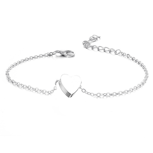 Heart Female Anklets Barefoot Crochet Sandals Foot Jewelry Leg Anklets On Foot Ankle Bracelets For Women Leg Chain