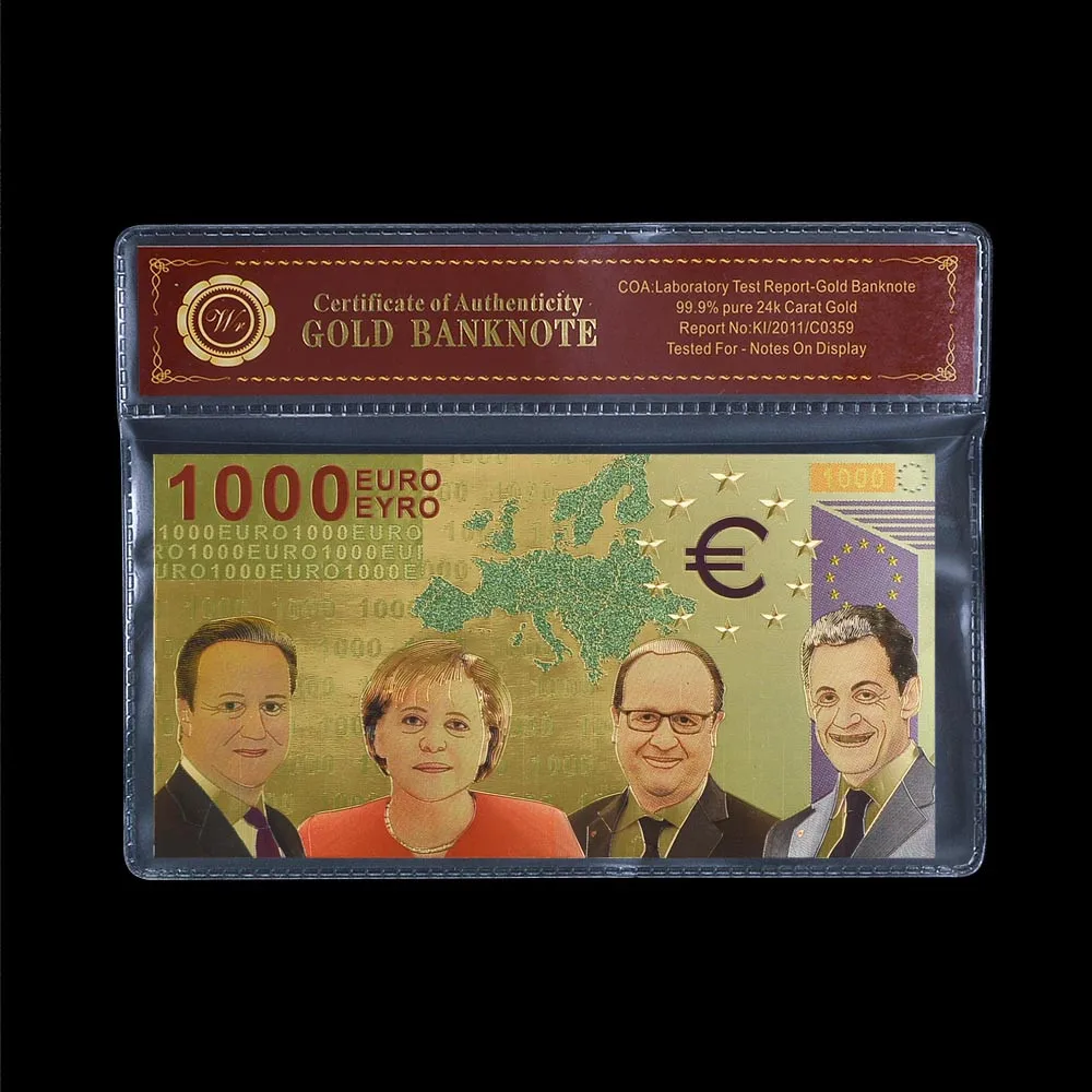 В европейском стиле золото красочные 1000 декоративные деньги подарок с рамкой