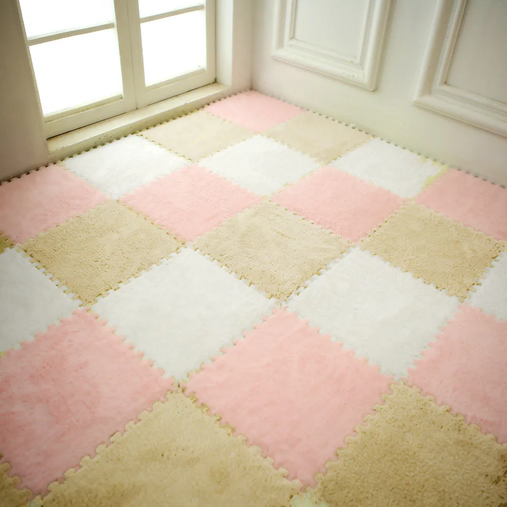 Mrosaa Top Sale 25*25cm Living Room bedroom Children Kids Soft Carpet Magic Patchwork Jigsaw Splice Heads Climbing Baby Mat 1pcs