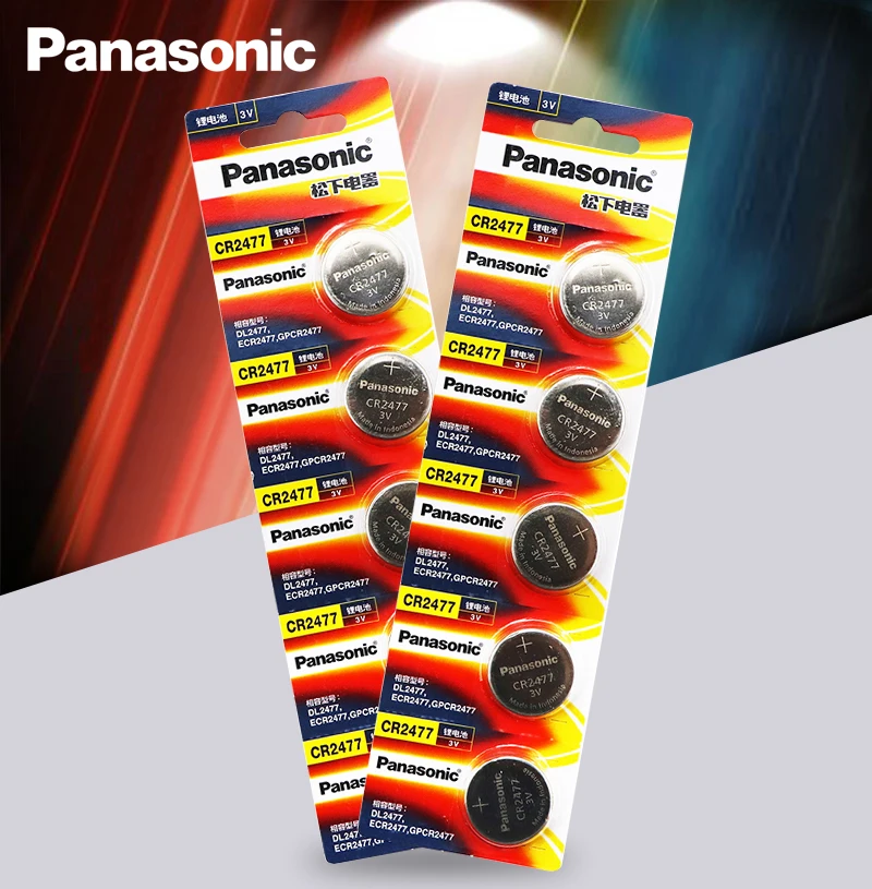 

10PCS New Panasonic CR2477 3V CR 2477 High Performance High Temperature Resistant Button Coin Battery Cell Batteries Card pac