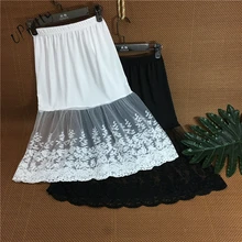Женская Сексуальная кружевная сетчатая юбка весна лето повседневная с высокой талией эластичная вышивка Прозрачная Юбка фасона "Русалка" 66