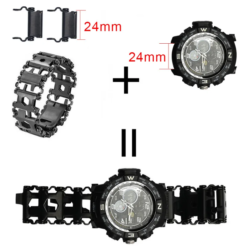 KALAIDUN Multi-function Screwdriver Set 29 in 1 Stainless Steel Function Bracelet Survival Travel Outdoor Bolt Driver Tools Kit6