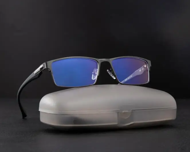 Синие легкие очки мужские компьютерные титановые очки для геймеров прозрачные очки рамка мужские женские анти Синие лучи очки - Цвет оправы: Gun color