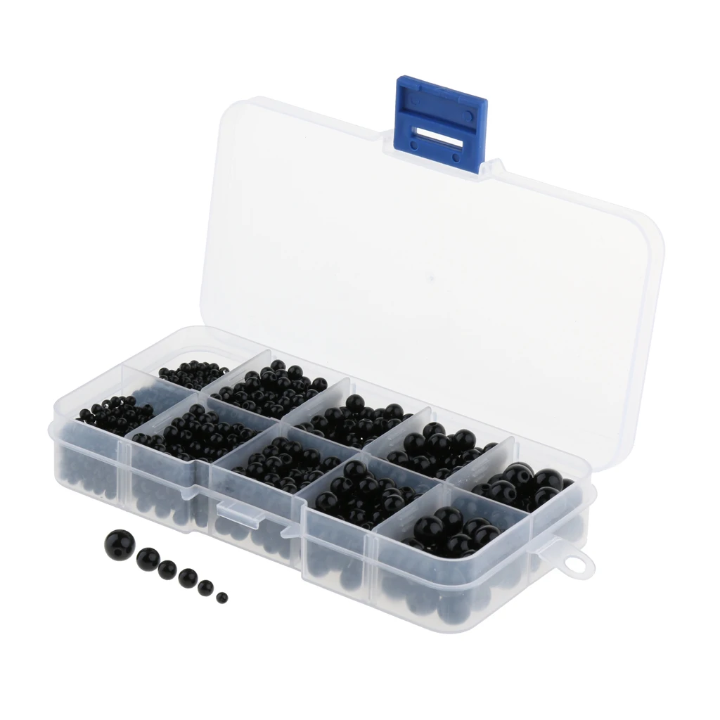 1380Pcs Black Plastic Safety Dolls Eyes with a Storage Box, For Teddy Bear Animal Doll Soft Toy DIY Making, 3/4/5/6/8mm