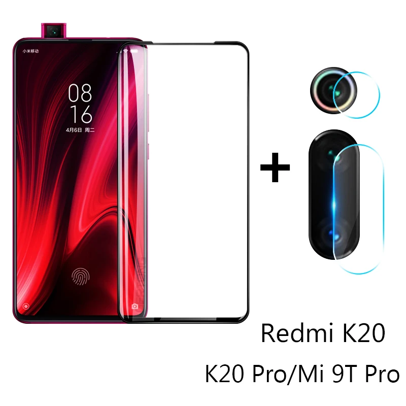 

2-in-1 Camera Glass For Xiaomi Redmi K20 Pro Tempered Glass Screen Protector For Xiaomi Redmi K20 Mi 9T Pro Full Cover Glass