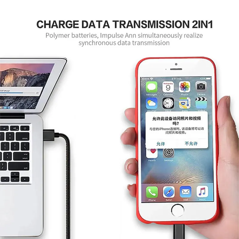 Зарядное устройство чехол для iPhone 6 6s 5 дюймов аудио частотны чип 7000 мА/ч Батарея 7 8