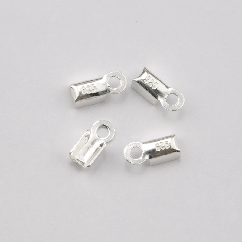 Sterling Silver Crimp End Caps | 1mm Inside Diameter With Loop | Jewelry Making Supplies