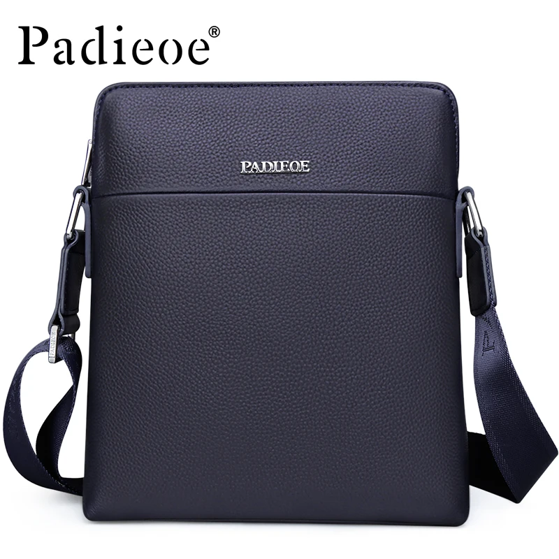 

Padieoe Men's Fashion Shoulder Bag Famous Brand Handbag Small Crossbody Bag High Quality Genuine Leather Messenger Bag Free Ship