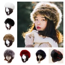 Меховая шапка для женщин и мужчин, шапка из натурального пушистого лисьего меха, зимняя теплая Толстая модная шапка-бомбер, 6 цветов, аксессуары для волос