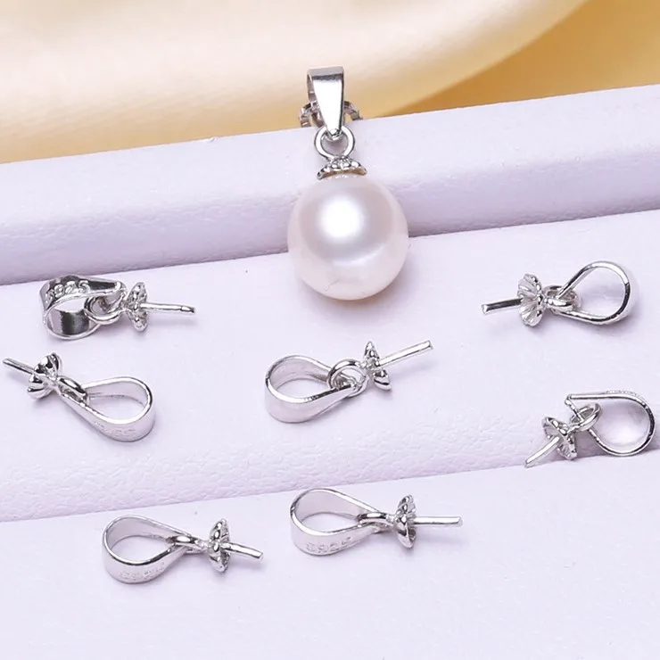 925 Sterling Silver Pearl Pendant Necklace Pendant Findings Jewelry Parts Fittings Women