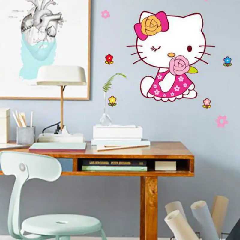 Детская комната Украшение Hello kitty мультфильм Милая наклейка на унитаз