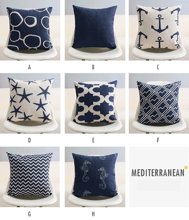 Modern Starfish Geometric Printed Chair Cushion Cotton Throw Pillow Sofa Decoration Pillow Cojines Decorativos Para Sof Cojines