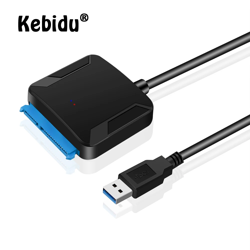 

Kebidu SATA USB3.0 Adapter Cable Converter 22 Pin USB 3.0 To SATA Cable Adapter For 2.5 Inch 3.5 Inch HDD SSD Hard Disk