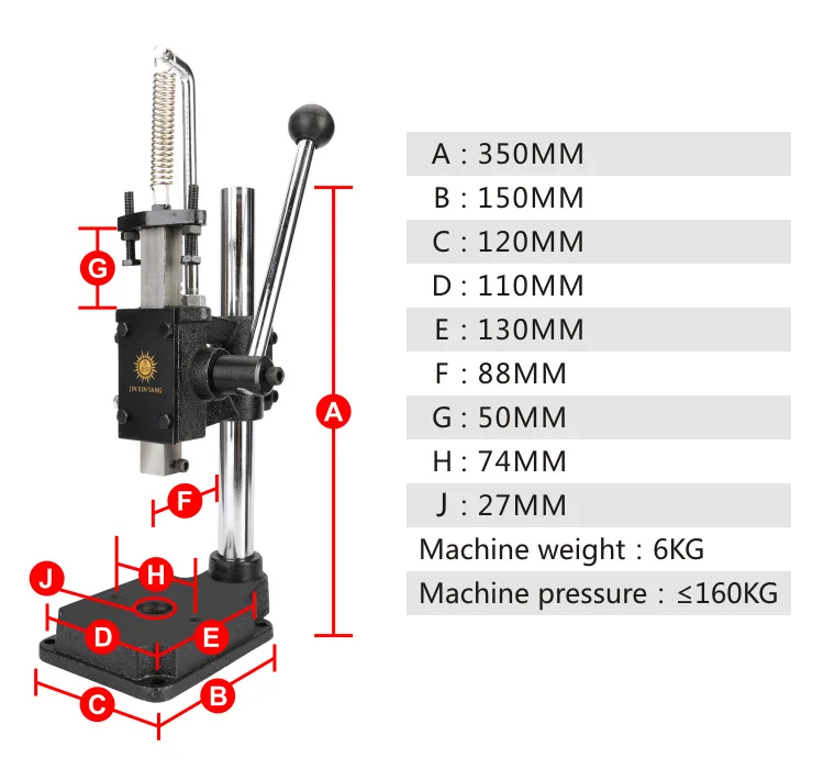 JINXINYANG Ручной пресс машина Кожаный Ручной пресс-машина небольшой промышленный Ручной пресс Мини промышленный Пробивной станок