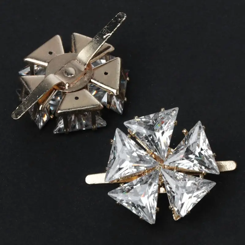 

2pcs Shoe Clip Multi Functional DIY Buckle Decoration Wedding Charms Shiny High Heels Bag Handmade Flower Shoe Accessories Women