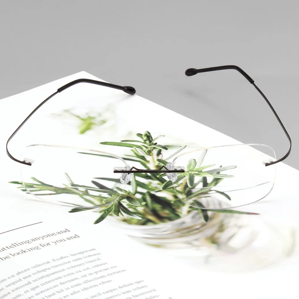 Agstum супер светильник с гибкой памятью титановые очки для чтения без оправы 1,0-3,5