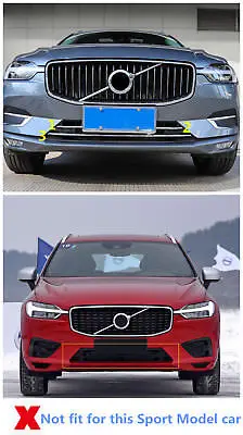 

ABS Chrome Front Bottom Grille Grill Cover Trim 3pcs For Volvo XC60 2018-2019