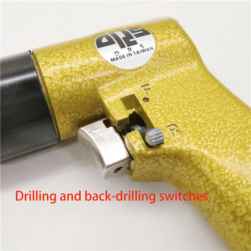 3/8" 1800rpm High-speed Cordless Pistol Type Pneumatic Gun Drill Reversible Air Drill Tools for Hole Drilling