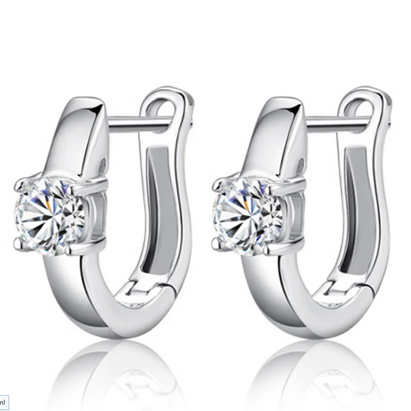 Wholesale Fashion Jewelry Silver Plated Plated Zircon CZ Crystal U