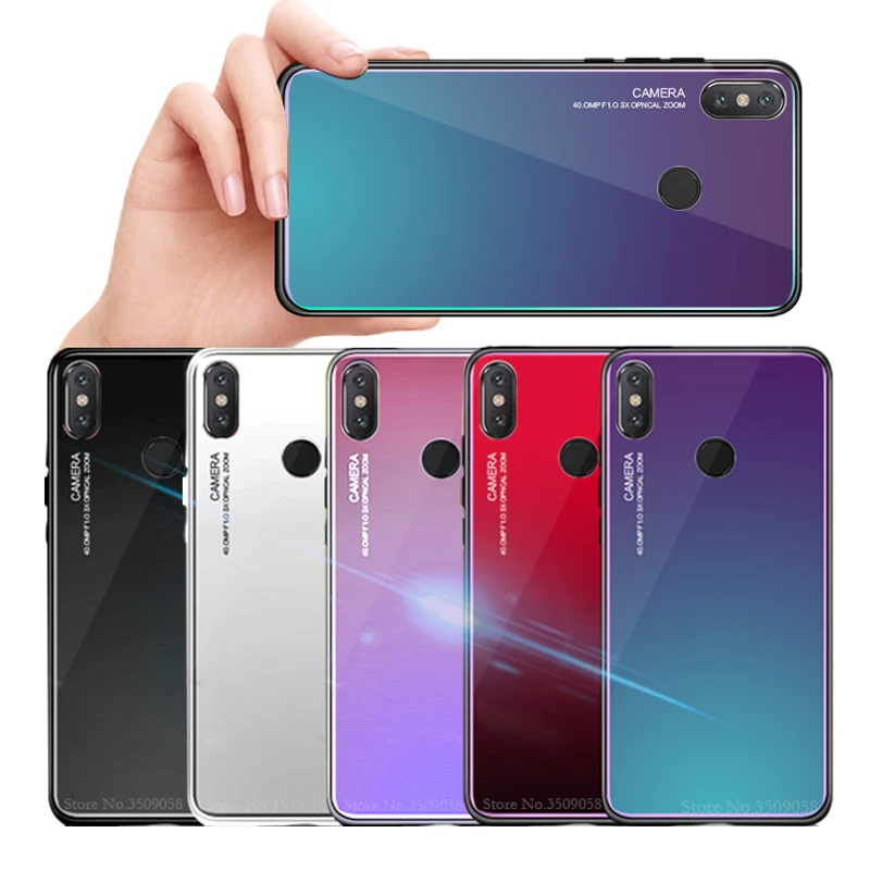 

For Redmi Note7 Case Gradient Tempered Glass Phone Cases For Xiaomi Redmi Note 7 5 6 Pro S2 Note5 Note6 Coque Cover Housing
