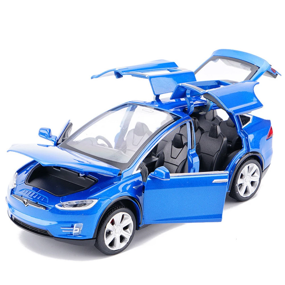 1:32 Tesla модель X90 металлическая модель Acousto-optic выдвижной игрушечный автомобиль детское просветление развивающие игрушки подарок для детей