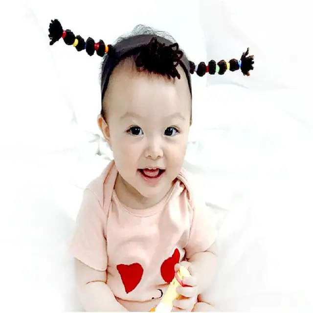 Us 3 59 10 Off Hot Newborn Baby Cartoon Headband Cotton Hair Band Toddler Girls Wig Braids Hair Accessories Head Wear With Infant Pigtail In Hair