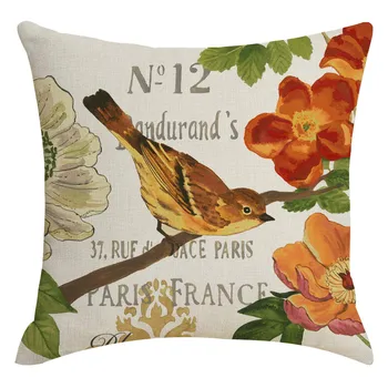 

Cushion Cover Decorative Pillows 4PC Geometry Bird Fashion Flower Print Pillowcase Home Decoration 18x18 Inch 19July3 P30