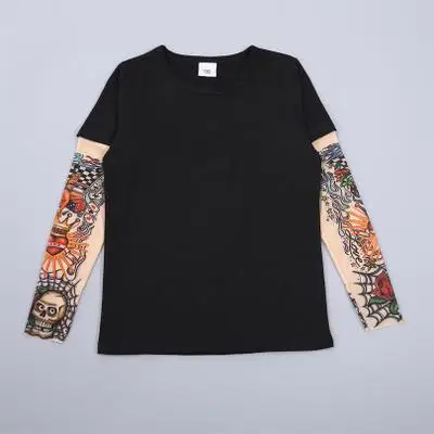 Dzieci Odzież chłopiec Tattoo T shirt lato New Cartoon długi Koszule męskie szalony T shirt 3D Tshirt markowe ubrania